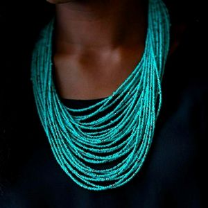 Rio Rainforest Blue Turquoise Seed Beads Necklace Set